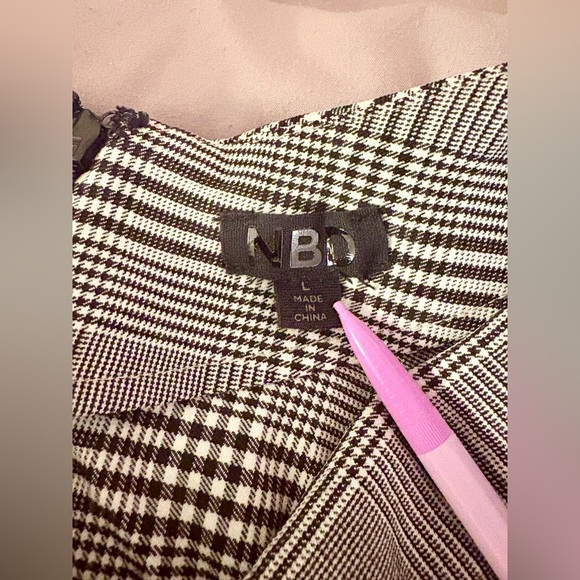 NBD - Black and White Houndstooth Mini Dress - Picture 4 of 5